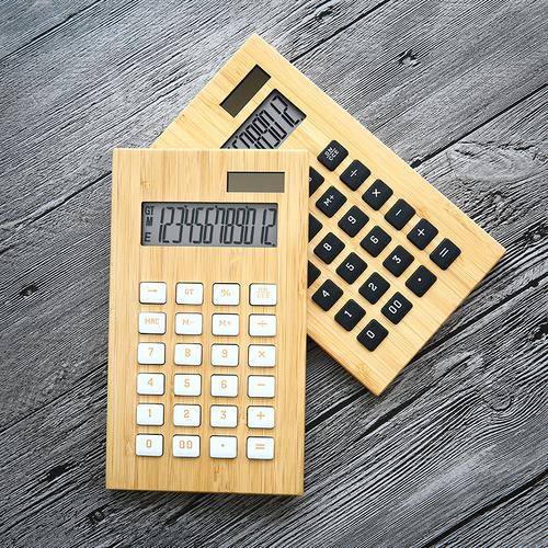 真太陽能12位大屏竹木計算器 學習辦公的綠色智能之選